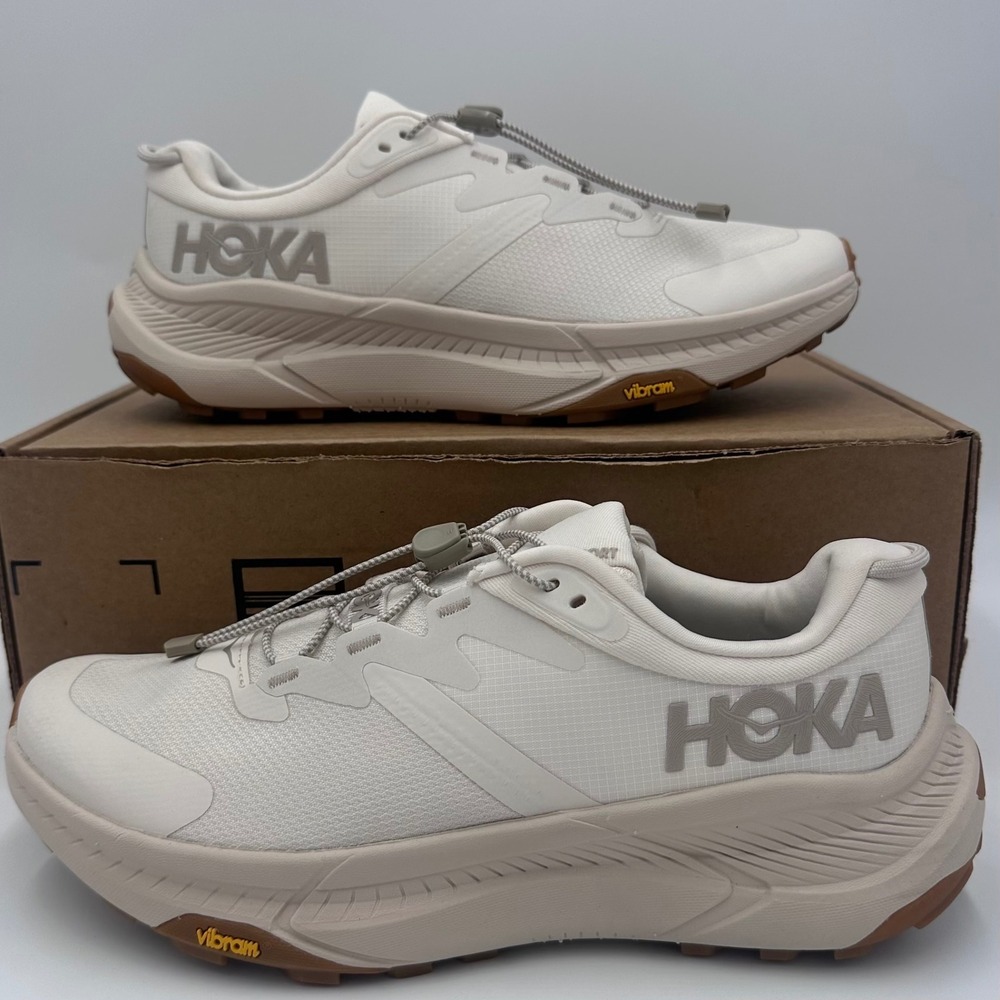 HOKA Transport Sneakers Womens 9.5 Eggnog Cordura Vibram Hiking Walking Shoes